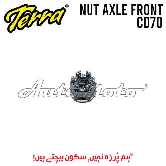 NUT AXLE CD70 FRONT CASTLE